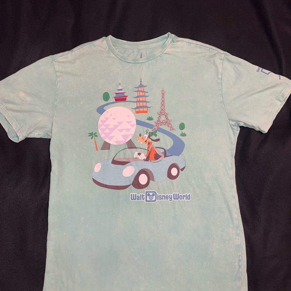 Disney Blue Short Sleeve Tee with Whimsical Cartoon Design
